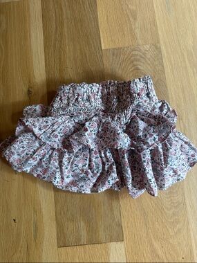 Janie and Jack Pink and Green Floral Ruffle Tiered Skirt